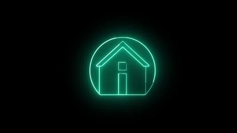 Neon line Cool linear animated home icon. Real estate icon animation. home ic Stock Footage 305008152