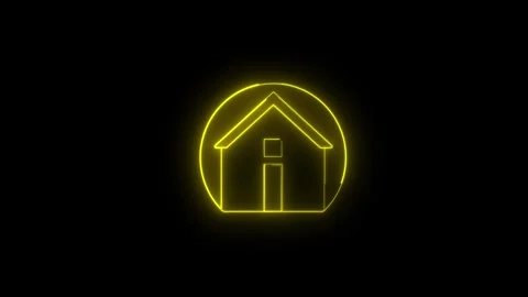 Neon line Cool linear animated home icon. Real estate icon animation. home ic Stock Footage 305008166