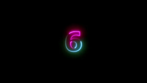 Neon line countdown animation on black background. Stock Footage 293484604