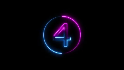 Neon line countdown text animation. Counting time concept. Stock Footage 293483725