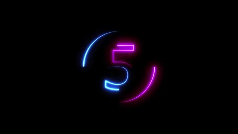 Neon line countdown text animation. Counting time concept. Stock Footage 293483733
