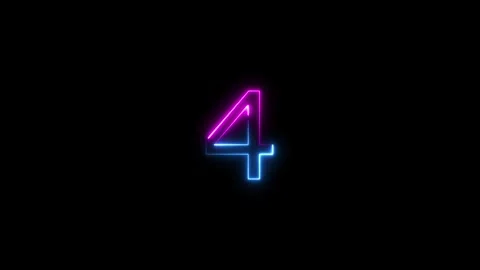 Neon line countdown text animation. Counting time concept. Stock Footage 293483734