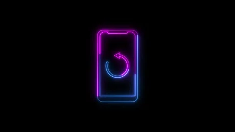 Neon line Device rotation sign. Flip the Gadget. Smart phone. Rotate concep.. Stock Footage 293482901
