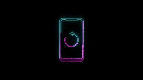 Neon line Device rotation sign. Flip the Gadget. Smart phone. Rotate concep.. Stock Footage 293482902