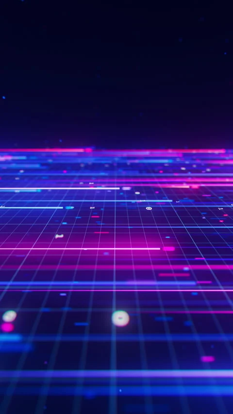 Neon line flow carrying big data to the right at light speed. Abstract digital Stock Footage 348282929