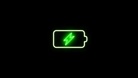 Neon Line Full Charged Battery Icon Animation – Energy Ready Stock Footage 282577255