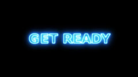 Neon line Get Ready loop animation concept on black background. Stock Footage 293485104