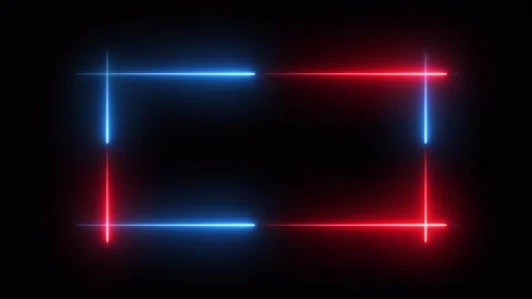 Neon line glowing frame animation isolated on black background Video stock 324914448