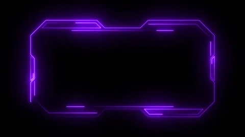 Neon line glowing HUD virtual interface animation. Abstract neon purple tec.. Stock Footage 332723392