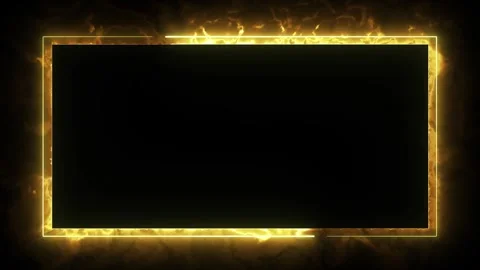 Neon line glowing rectangle frame on black background. Video stock 311649537