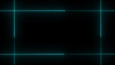Neon line glowing rectangle frame on black background. Glowing green neon f.. Stock Footage 340595722