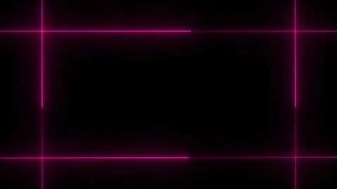 Neon line glowing rectangle frame on black background. Glowing pink neon fr.. Stock Footage 341504942