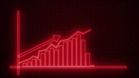 Neon Line Graph with Upward Trend Animation, Economic Increase Chart with N.. Stock Footage 313755280