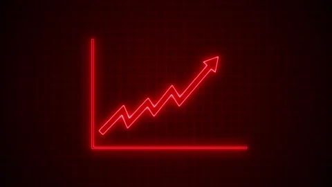 Neon Line Graph with Upward Trend Animation Stock Footage 314653656