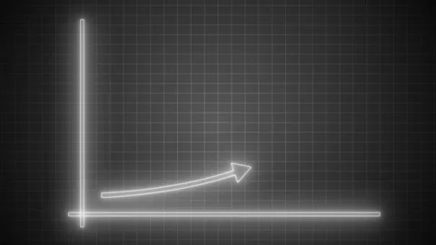 Neon Line Graph with Upward Trend Animation Stock Footage 316710825