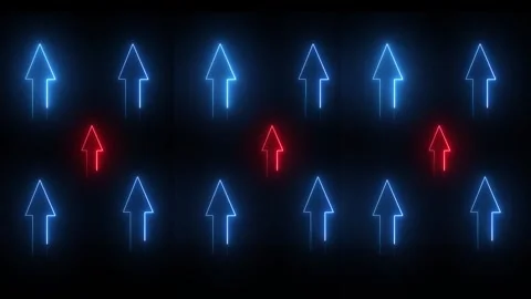 Neon line icon up down arrow animation isolated on black background Stock Footage 320473639