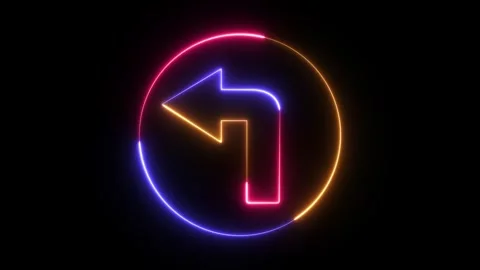 Neon line Left arrow blinking animation. Abstract neon directional arrow. Stock Footage 294962714