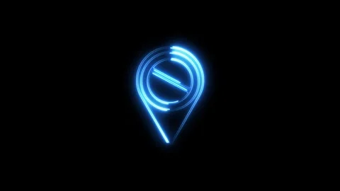 Neon line location icon concept. glowing map pin icon, pointer, location, m.. Stock Footage 293483411