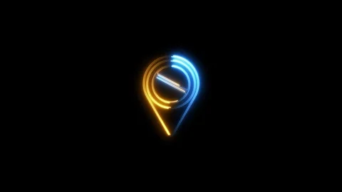 Neon line location icon concept. glowing map pin icon, pointer, location, m.. Stock Footage 293483417