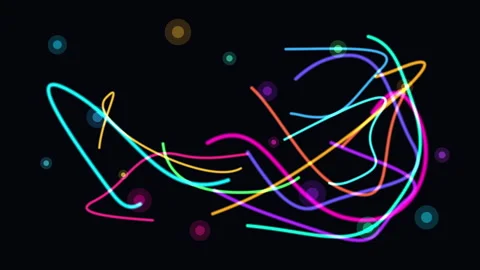 Neon line loop, glowing path, abstract curve animation motion graphic Stock Footage 346550145
