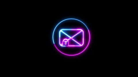 Neon line massage icon with lock icon animation. data protect, information .. Stock Footage 293483947