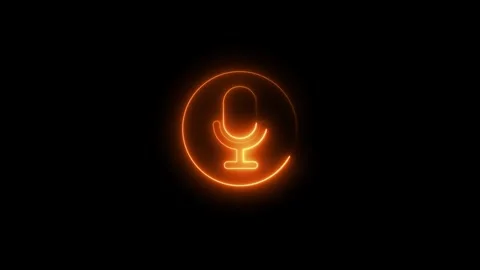 Neon line microphone icon animated video Stock Footage 312623439