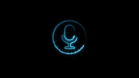 Neon line microphone icon animated video Stock Footage 312623442