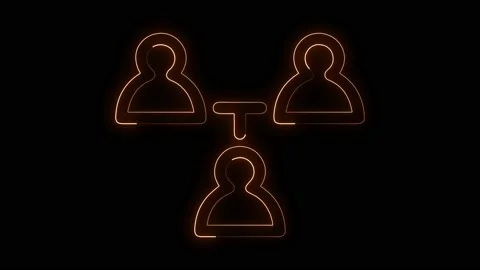 Neon line Project team base icon isolated on black background Video stock 169456298