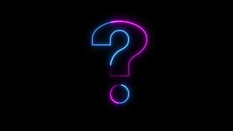 Neon line question mark icon, sign, symbol and asking icon on black backgroun Stock-Footage 293483227
