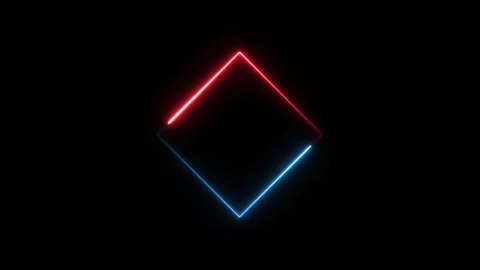 Neon line rectangle frame animation Isolated on Black Background Stock Footage 321194265