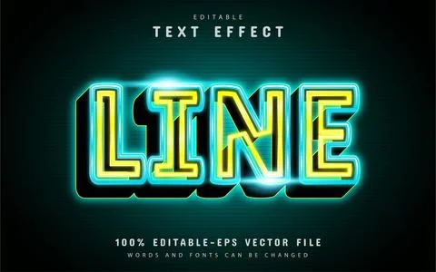 Neon line text effect Stock Illustration