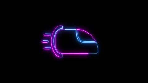 Neon line train icon animations representing railway concept on black backg.. Stock Footage 293483222