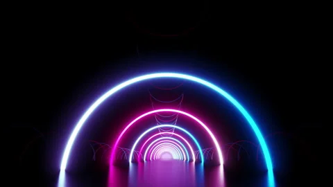 Neon Line Tunnel A1B Stock Footage 233979901
