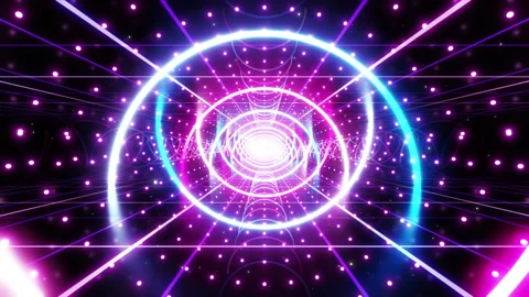 Neon Line Tunnel A1H7 Stock Footage 242946804
