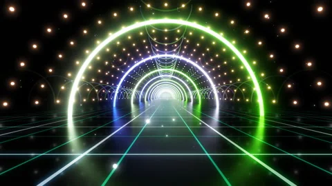 Neon Line Tunnel A2A6 Stock Footage 238846880