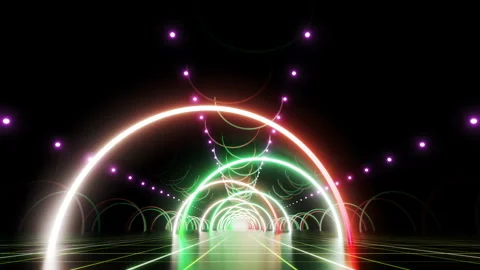 Neon Line Tunnel C1B4 Stock Footage 238366164