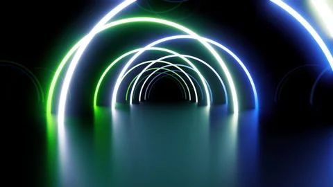 Neon Line Tunnel C1D2 Vídeos de archivo 237316347