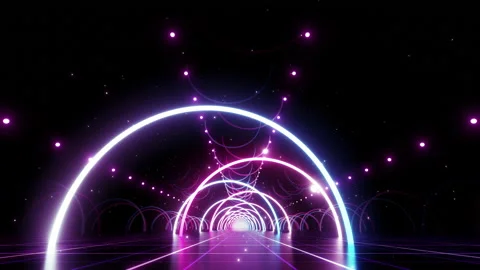 Neon Line Tunnel C2B3 Stock Footage 238365876