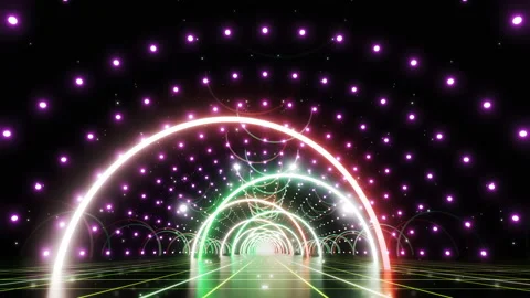 Neon Line Tunnel C2B6 Stock Footage 238848242