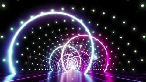 Neon Line Tunnel D1B5 Stock Footage 238848604