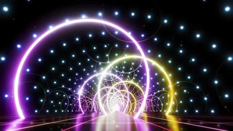 Neon Line Tunnel D1B6 Stock Footage 238848590