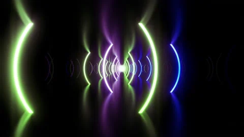 Neon Line Tunnel E1A2 Video stock 235429355