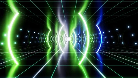 Neon Line Tunnel E1A4 스톡 동영상 238365128