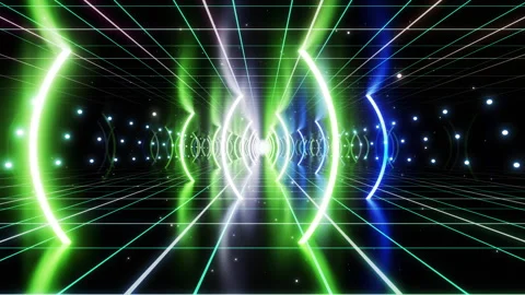 Neon Line Tunnel E1A6 Stock Footage 238848806
