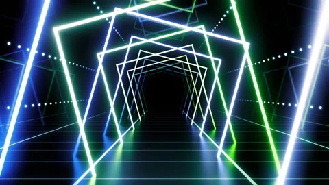 Neon Line Tunnel H12D4 Stock Footage 242193345