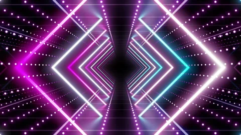 Neon Line Tunnel H5D6 Stock Footage 242191817