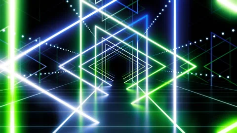 Neon Line Tunnel H6D4 Stock Footage 242191896
