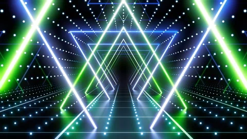 Neon Line Tunnel H7D6 Stock Footage 242192235