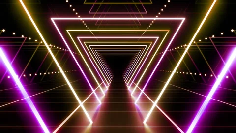 Neon Line Tunnel H8D4 Stock Footage 242192365