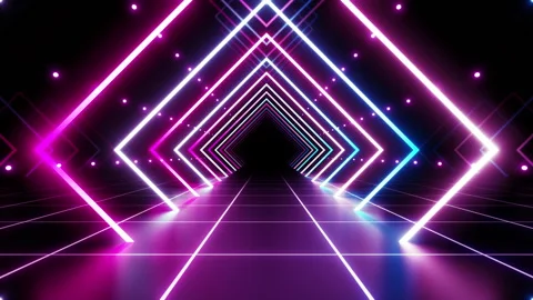 Neon Line Tunnel H9D3 Stock Footage 242192535